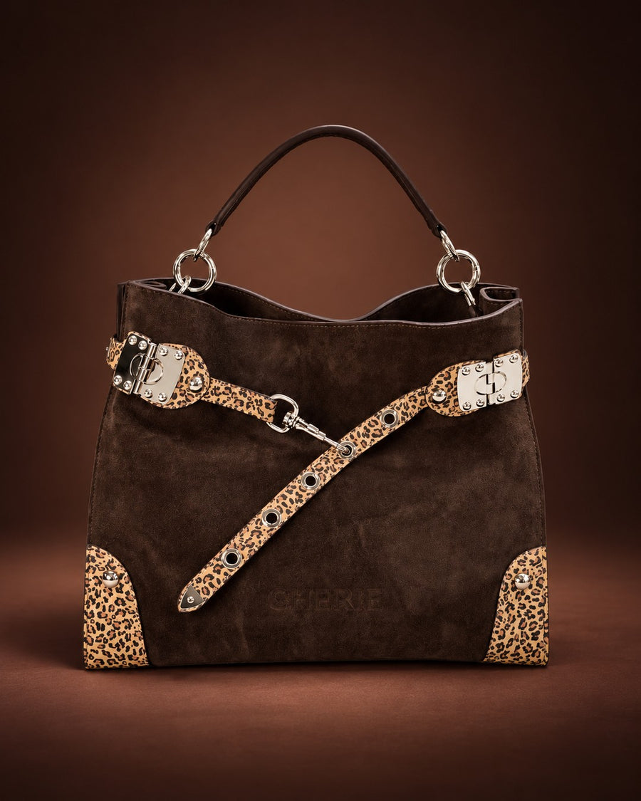 Trapper brown suede - leopard